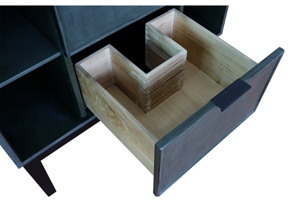 37" Single Vanity, Linen Gray Finish With Engineered Stone Top And Oval Sink