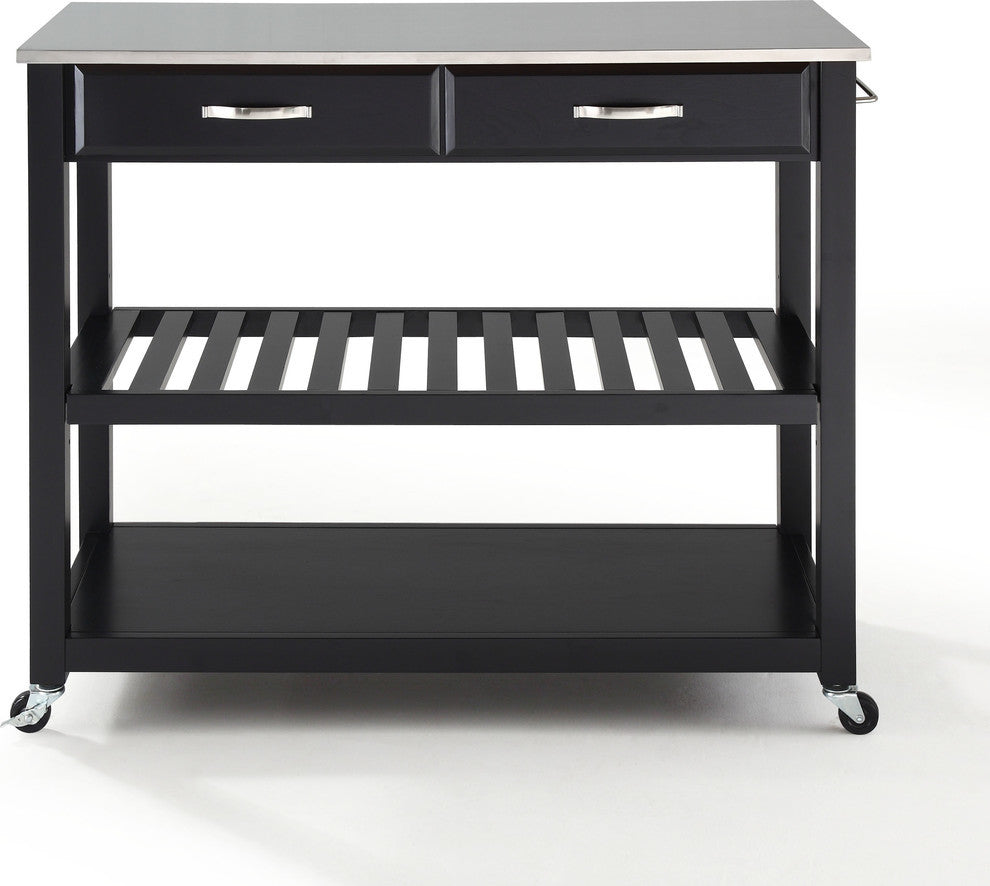 Stainless Steel Top Kitchen Cart, Island With Optional Stool Storage