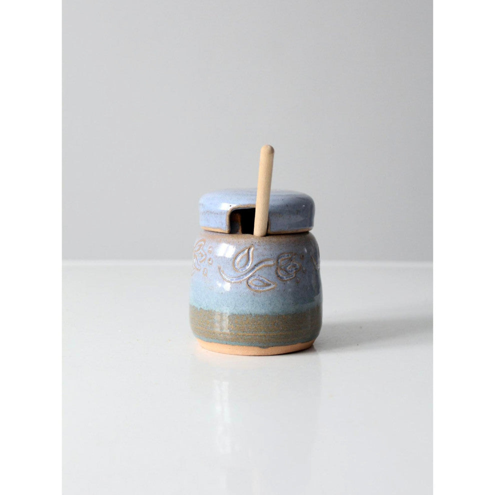 Consigned, Crisman Studio Pottery Honey Jar Circa 1994