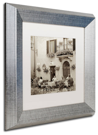Alan Blaustein 'Tuscany Caffe VI' Art, Silver Frame, White Mat, 11x11