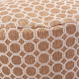 Elegant Gold Round Pouf Footrest, Polyester