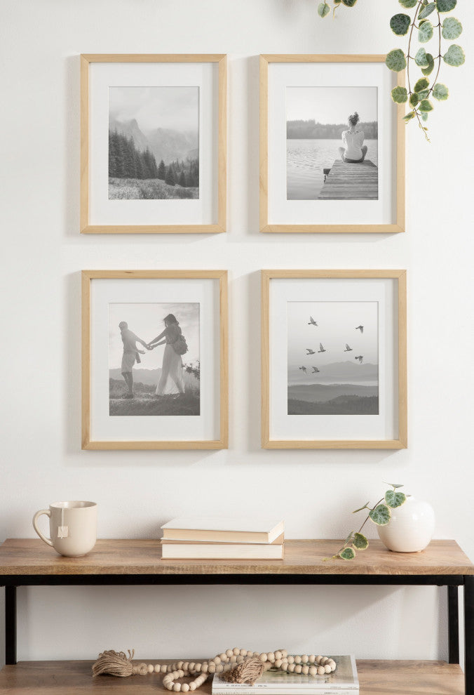 Gallery Matted Wood Picture Frame, Natural, 11"x14" Matted to 8"x10"