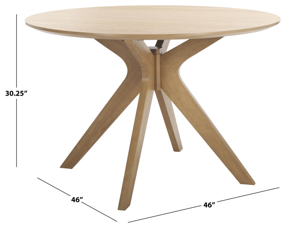 Safavieh Couture Carolee 46" Round Dining Table, Natural