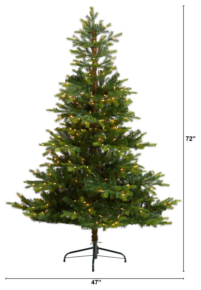 T3343 6 North Carolina Spruce Artificial Christmas Tree With 350 Clear Lights