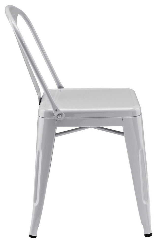 Modern Contemporary Kitchen Metal Dining Side Chair Set of 2 Gray