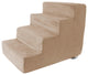 High Density Foam Pet Stairs 4 Steps With Removeable Cover By Petmaker, Tan