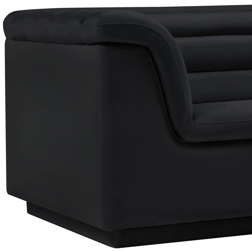 Cascade Upholstered Set, Black, Velvet, Chair