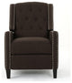 GDF Studio Ingrid Tufted Back Fabric Recliner Chair, Coffee