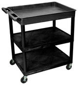 Luxor 3-Shelf Large Black Tub Cart