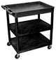 Luxor 3-Shelf Large Black Tub Cart