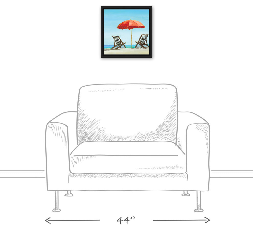 Lazy Beach Day 12x12 Black Floating Framed Canvas