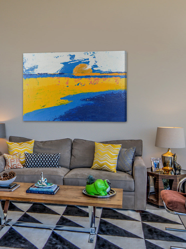 "Sound Side Sun" Painting Print on Wrapped Canvas, 60"x40"