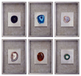 Uttermost 14555 Agate 20" x 14" Wall Art - Set of 6 - Silver Champagne