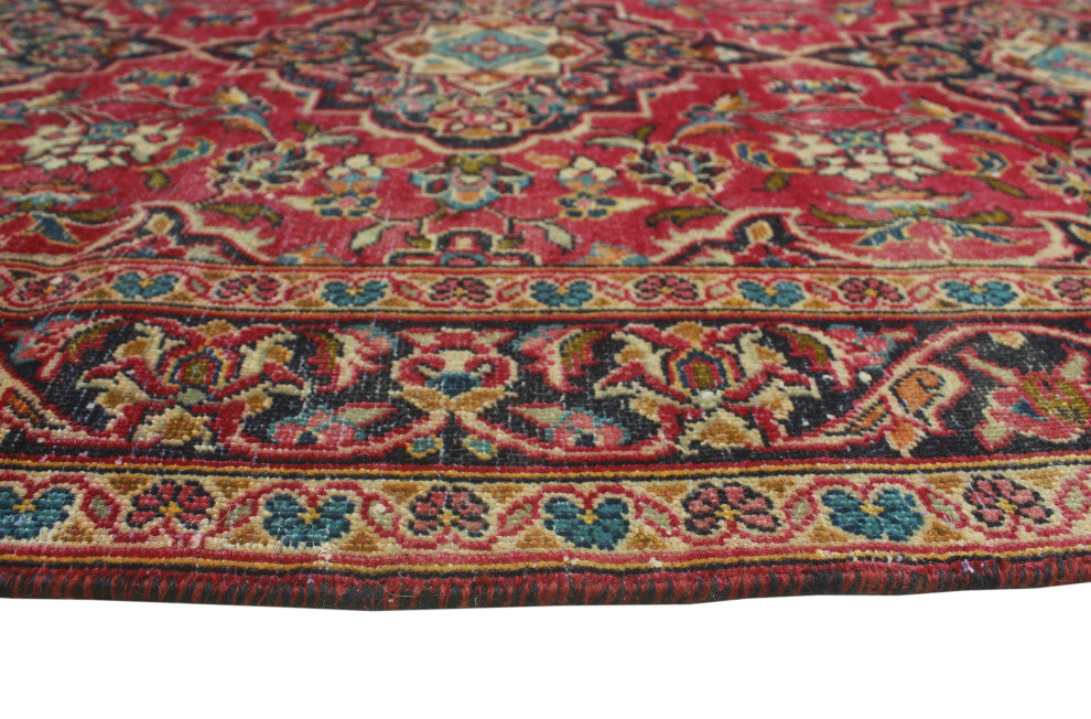 Vintage Distressed Ruby Red Runner