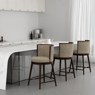 Manhattan Comfort Evalyn Counter Stool, Natural, Single