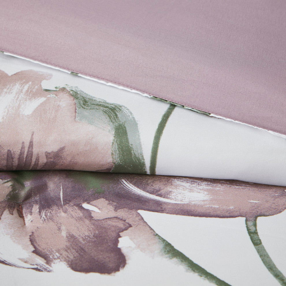 Madison Park Essentials Alice Floral Comforter Set With Bed Sheets, Mauve