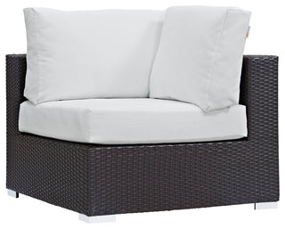 Convene 7 Piece Outdoor Patio Sectional Set, Espresso White