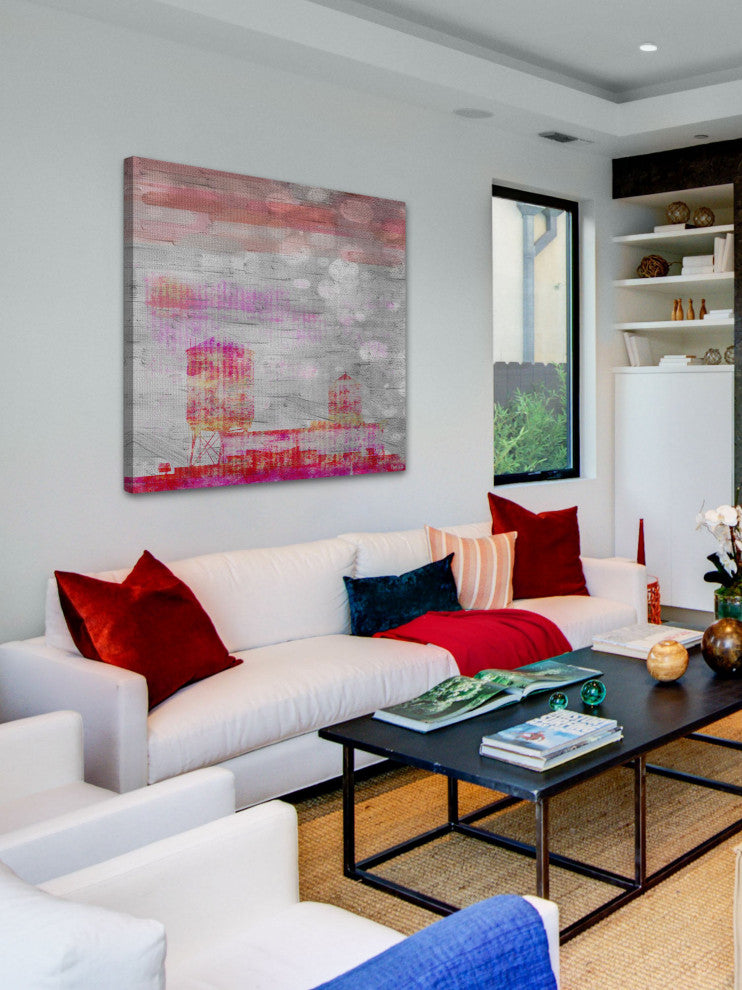 "Silos in Color" Print on Canvas, 48"x48"