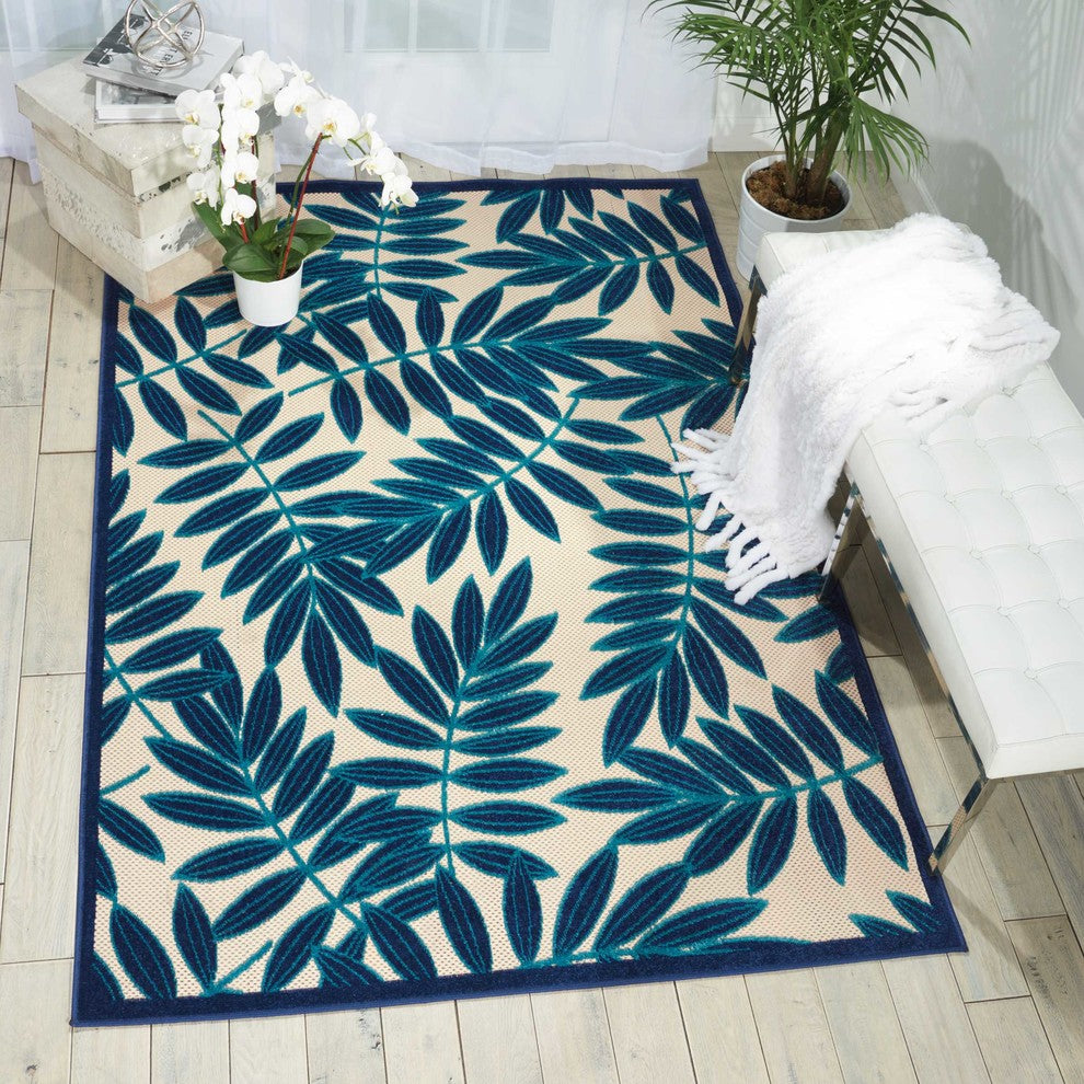 Nourison Aloha ALH18 Navy 5'3" x 7'5" Rectangle