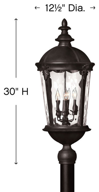 Hinkley Lighting 1891BK Windsor 4 Light 30" Tall Post Light - Black