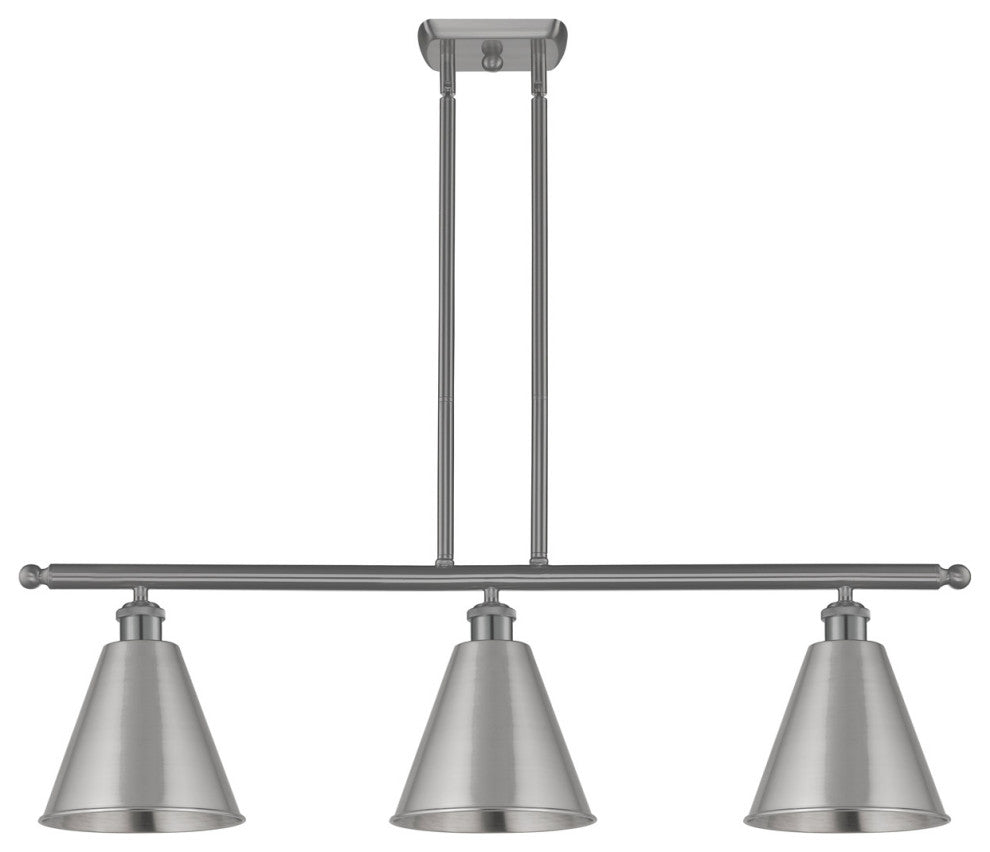 Innovations Lighting 516-3I-SN-MBC-8-SN Ballston Cone 3 Light 36" Island Light