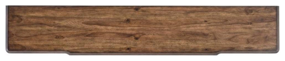 Catania 2-Drawer Traditional Wood Console Table with Shelf in Brown