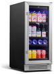 Yeego 15" Beverage Refrigerators Cooler Built- in or Freestanding Mini Fridge