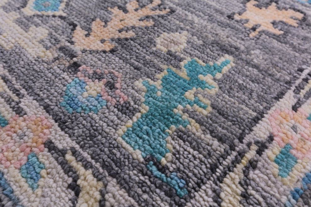 8' Square Turkish Oushak Hand Knotted Wool Rug - Q15704