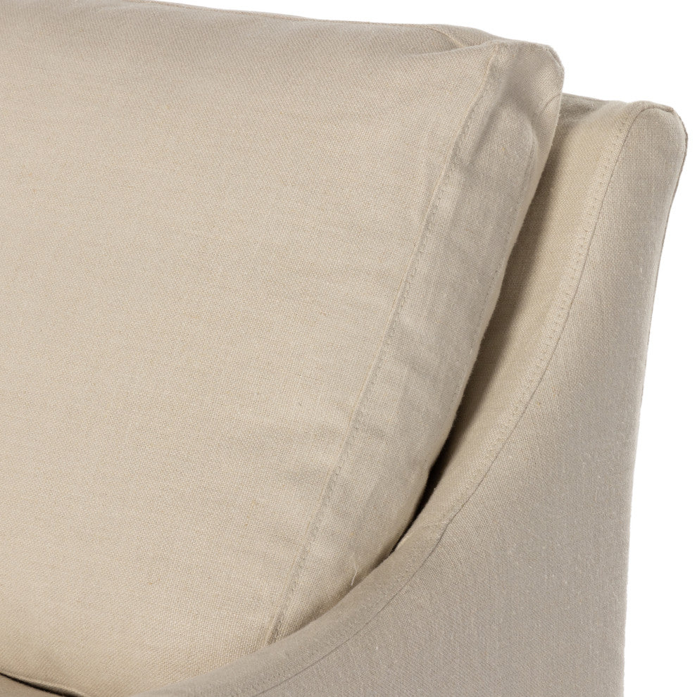 Monette Slipcover Swivel Chair-Natural