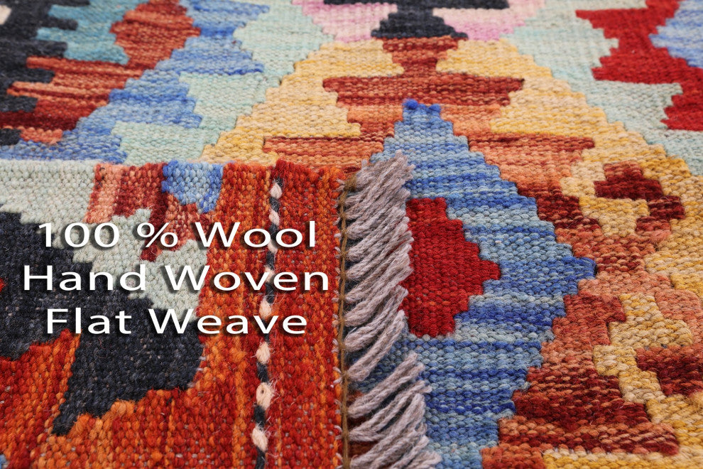 10' 0" X 13' 1" Kilim Flat Weave Wool On Wool Rug - Q12537