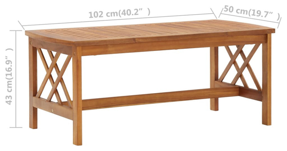 vidaXL Patio Furniture Set 4 Piece Bench Seat with Table Solid Acacia Wood