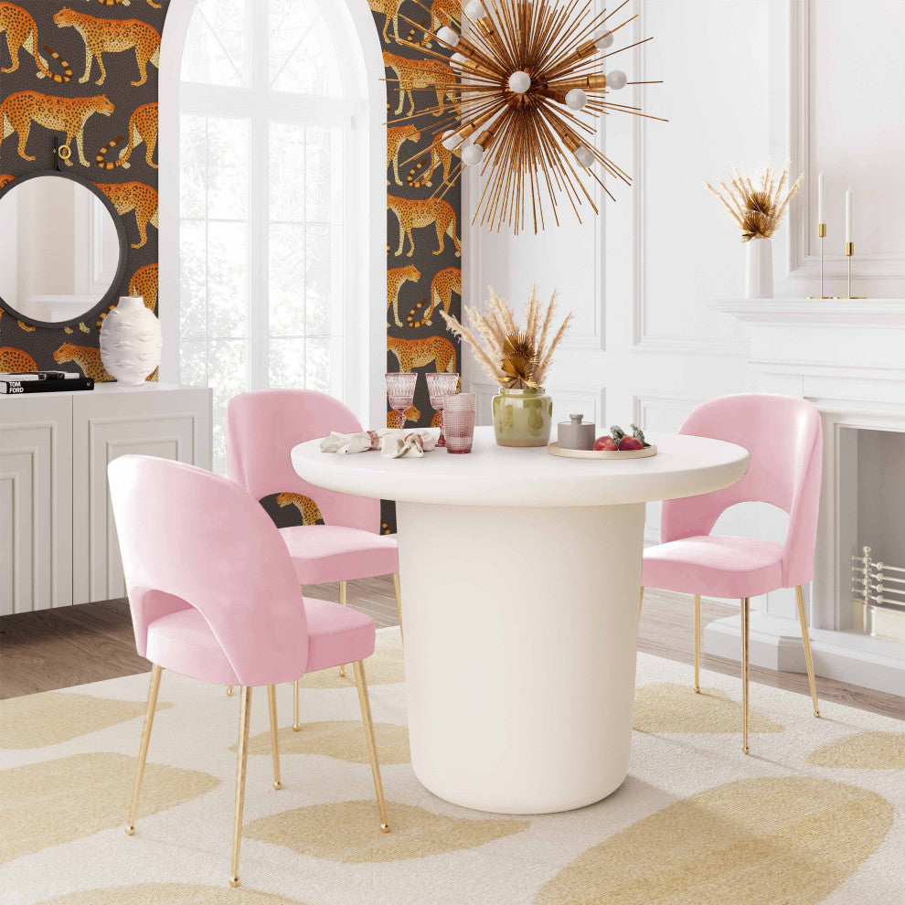 Swell Velvet Chair, Blush
