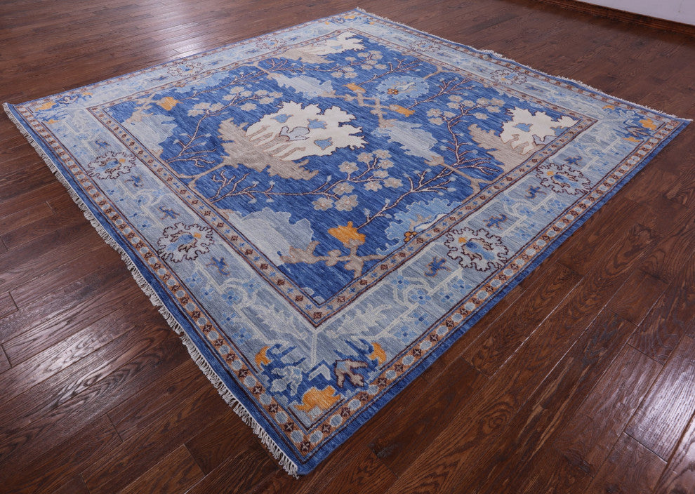 10' Square Turkish Oushak Hand-Knotted Wool Rug - Q13555