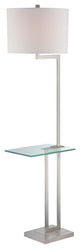 Lite Source Floor Lamp with Glass Table, Polished Silver