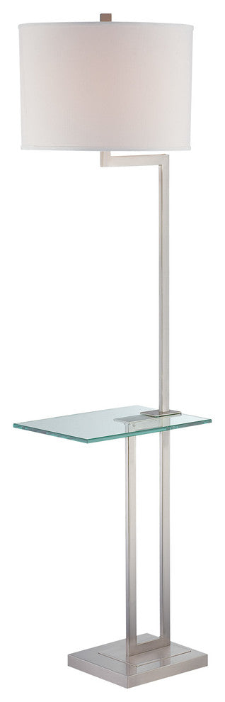 Lite Source Floor Lamp with Glass Table, Polished Silver