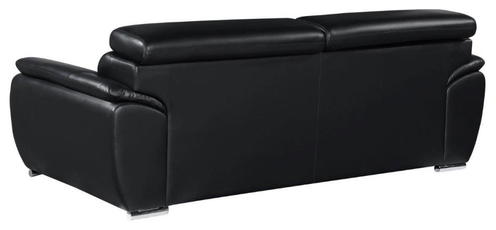 Nestore Premium Genuine Leather Match Sofa Black
