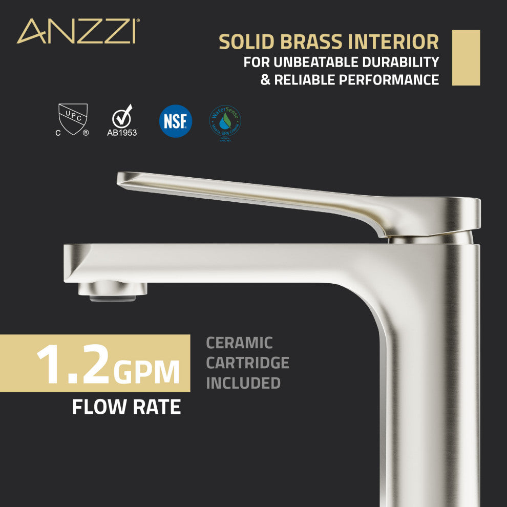 1-Handle Bathroom Faucet, Brushed Nickel