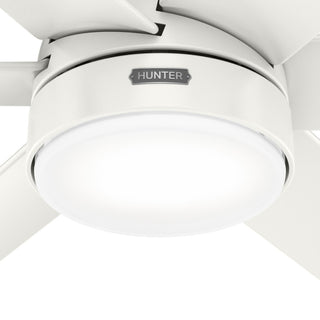Hunter 60" Skysail Fresh White Wet Rated Ceiling Fan, LED Kit, Remote
