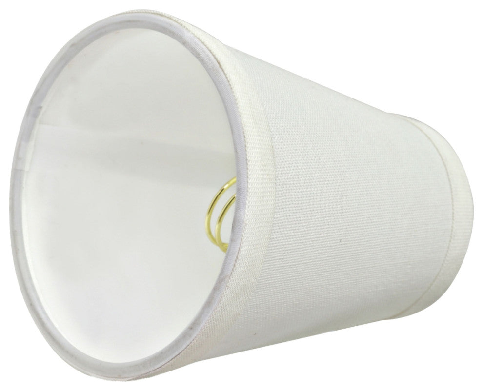 32652-6 Small Hardback Empire Chandelier Clip On Lamp Shade White 2 1/2"x4"x5"