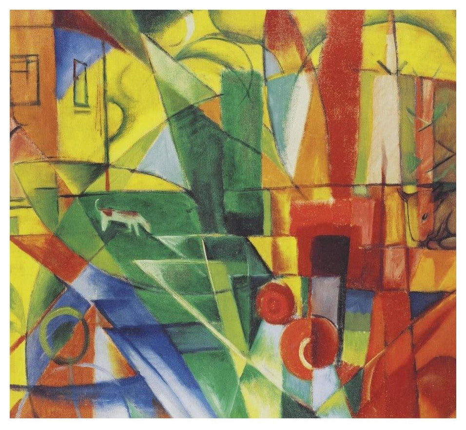 "Landscape with House, Dog and Cattle, 1914" Print by Franz Marc, 24"x22"