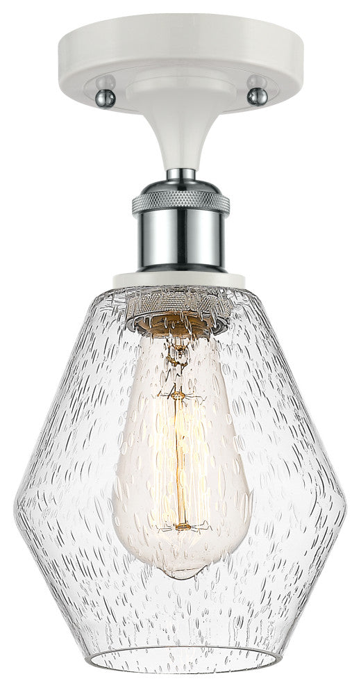 Innovations 516-1C-WPC-G654-6 1-Light Semi-Flush Mount, White/Polished Chrome