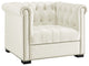 Heritage Upholstered Velvet Armchair, Ivory