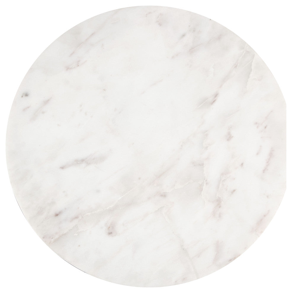 Helena Marble Side Table White & Gold
