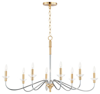 Maxim Lighting Clarion 8-Light Chandelier, Polished Chrome/Brass, 25378CLPCSBR
