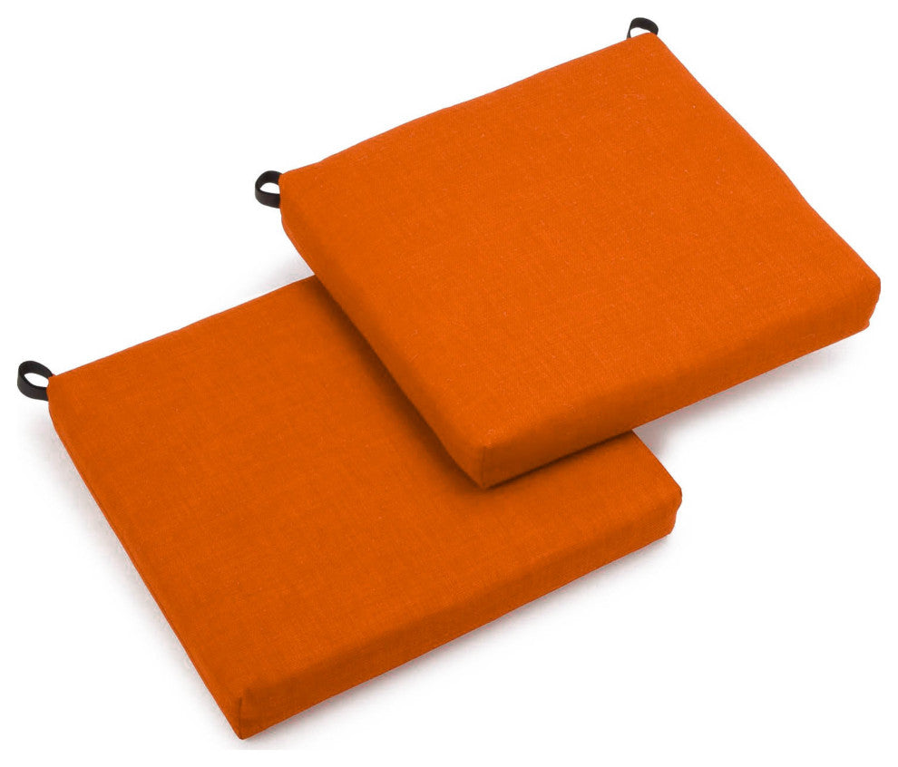 20"x19" Spun Polyester Chair Cushion, Set of 2, Tangerine Dream