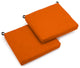 20"x19" Spun Polyester Chair Cushion, Set of 2, Tangerine Dream
