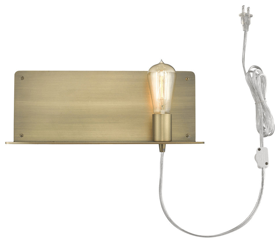 Dull Gold Shelf Wall Light