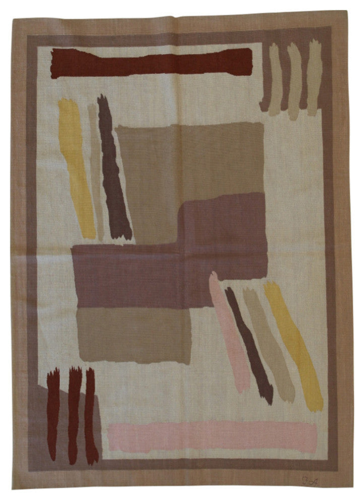 Beige Contemporary Modern Modern Flat Weave Area Rug