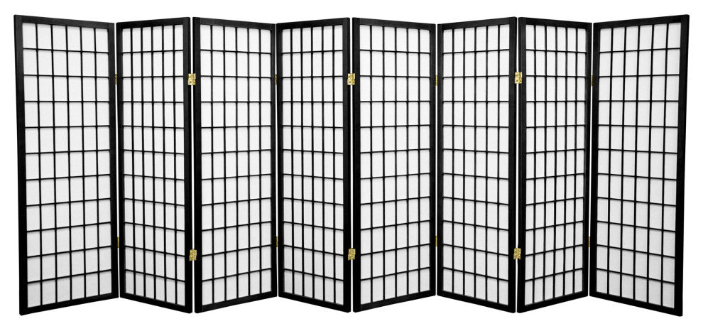 Classic Shoji Screen with 8 Hinged Panels and Translucent Rice Paper I