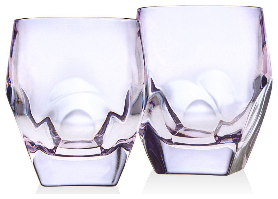 Stockholm Double Old Fashion Set of 2 12oz , Amethyst